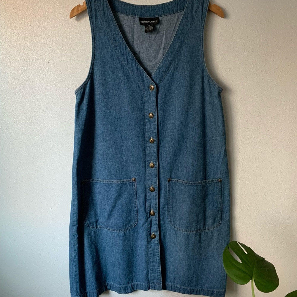 Vintage button-down jean dress